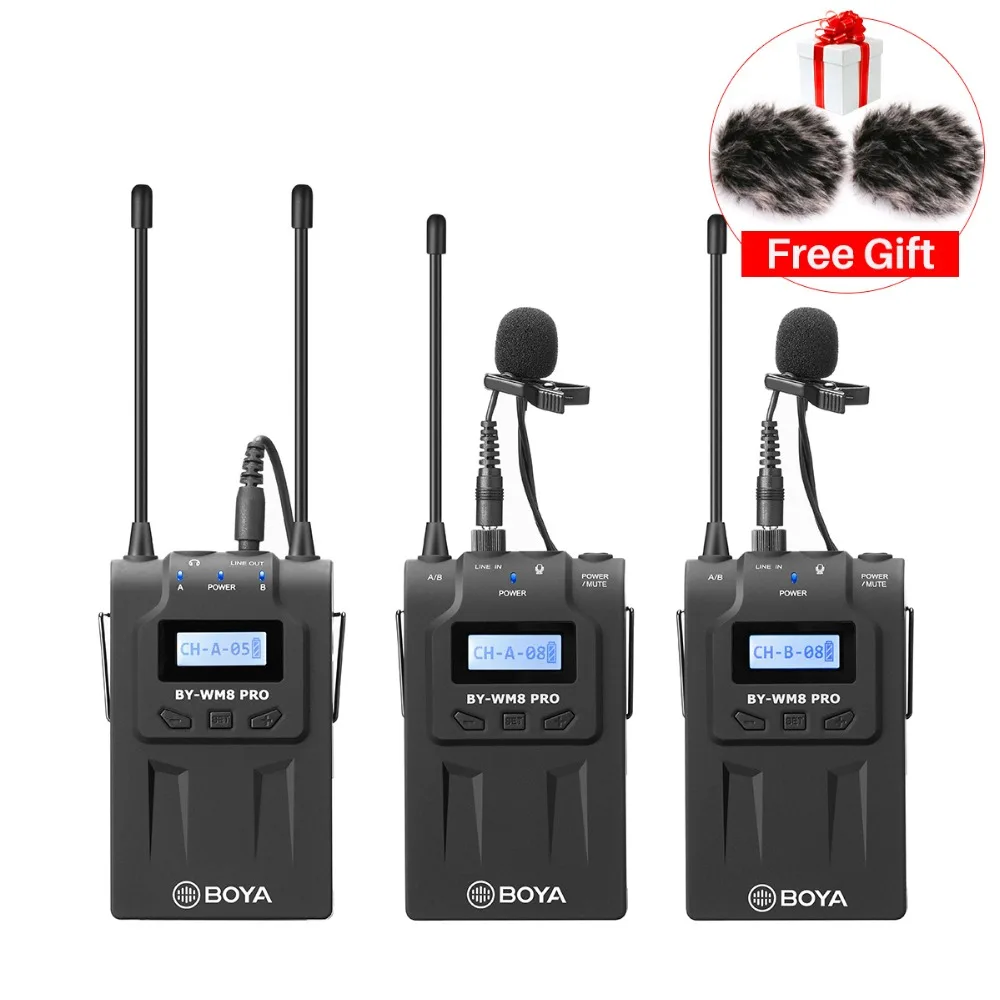 BOYA BY WM8 Pro Dual Channel UHF Wireless Microphone Camera Video