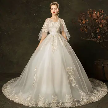 

New Style Chinese Style Wedding Celebrity Print Simple Half V Neck Dress Sexy Women Elegant Ball Gown Party Dresses Wholesale