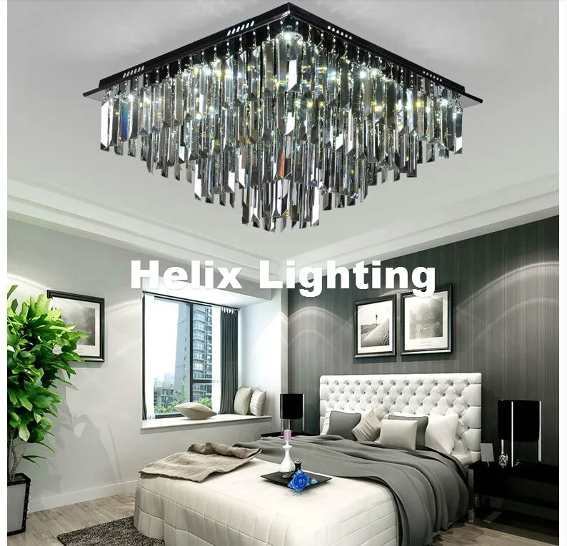 Современный светодиодный потолочный светильник с кристаллами, светильник дымчатый/прозрачный потолочный светильник, лампа с заподлицо, AC гарантия