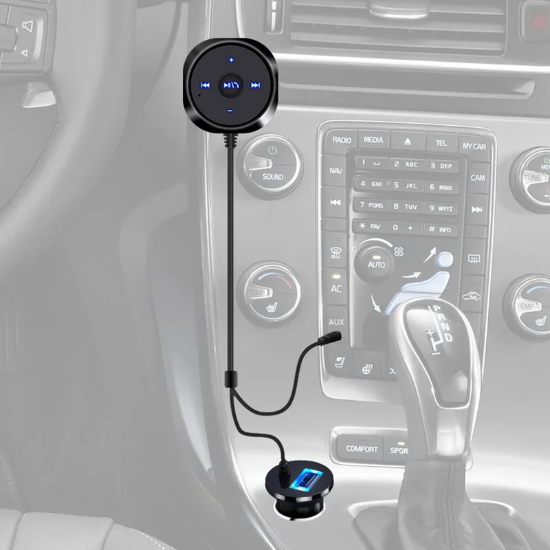 Handsfree прикуриватель Магнитная база Bluetooth автомобильный комплект MP3 A2DP 3,5 мм AUX аудио музыкальный приемник адаптер USB зарядное устройство