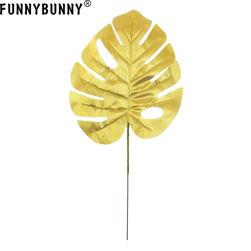 FUNNYBUNNY Золотая серия имитация листьев Monstera шелковые цветы искусственные