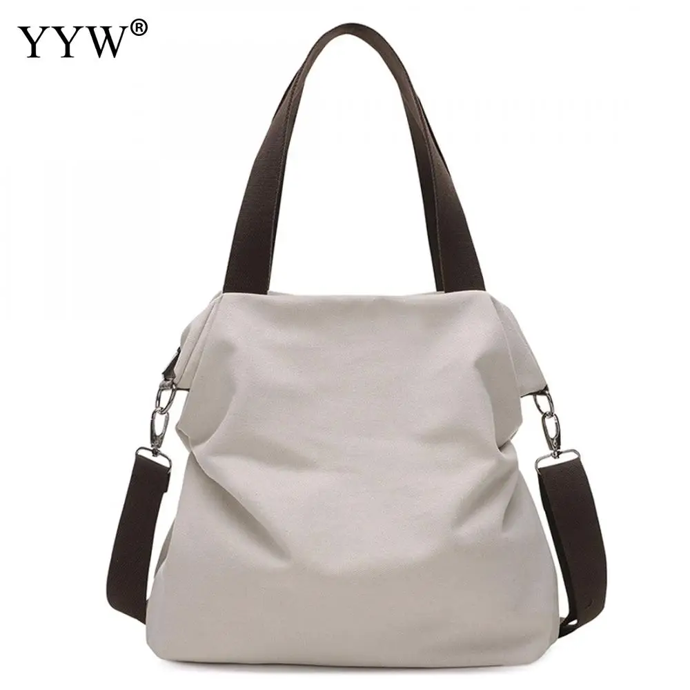 

Famous Fashion Female Shoulder Bag Beige Canvas Women Handbags Blue Casual Totes Black Zipper Crossbody Bags 2017 Top-Handle Bag