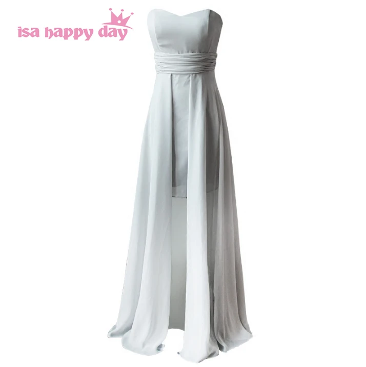 long chiffon gray adult 2020 bridesmaid women formal sexy dress bridesmaids party dresses with slits for weddings B3543 long chiffon gray adult 2020 bridesmaid women formal sexy dress bridesmaids party dresses with slits for weddings B3543