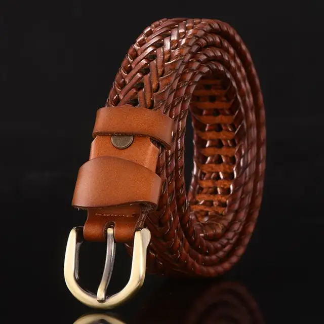 women Braided Belt For Men's Woven Belt Luxury Genuine Leather Cow Straps Hand Knitted Designer Men For Jeans Girdle Male belts women 1