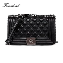 Trenadorab Vintage Diamond Lattice Handbags Women Leather Messenger Bag Clutch Ladies Chain Brand Women Shoulder Bags