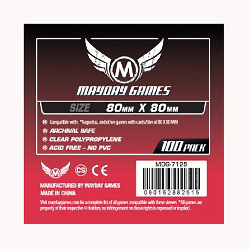 

100 PCS/Bag Card Game Mayday Sleeve Standard Thickness 80*80mm Square Transparent Card Protector Board Game Sleeve