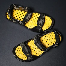 Мужские летние сандалии; Высококачественная Брендовая обувь; пляжные мужские сандалии; мужская повседневная обувь; модные уличные сандалии унисекс; шлепанцы