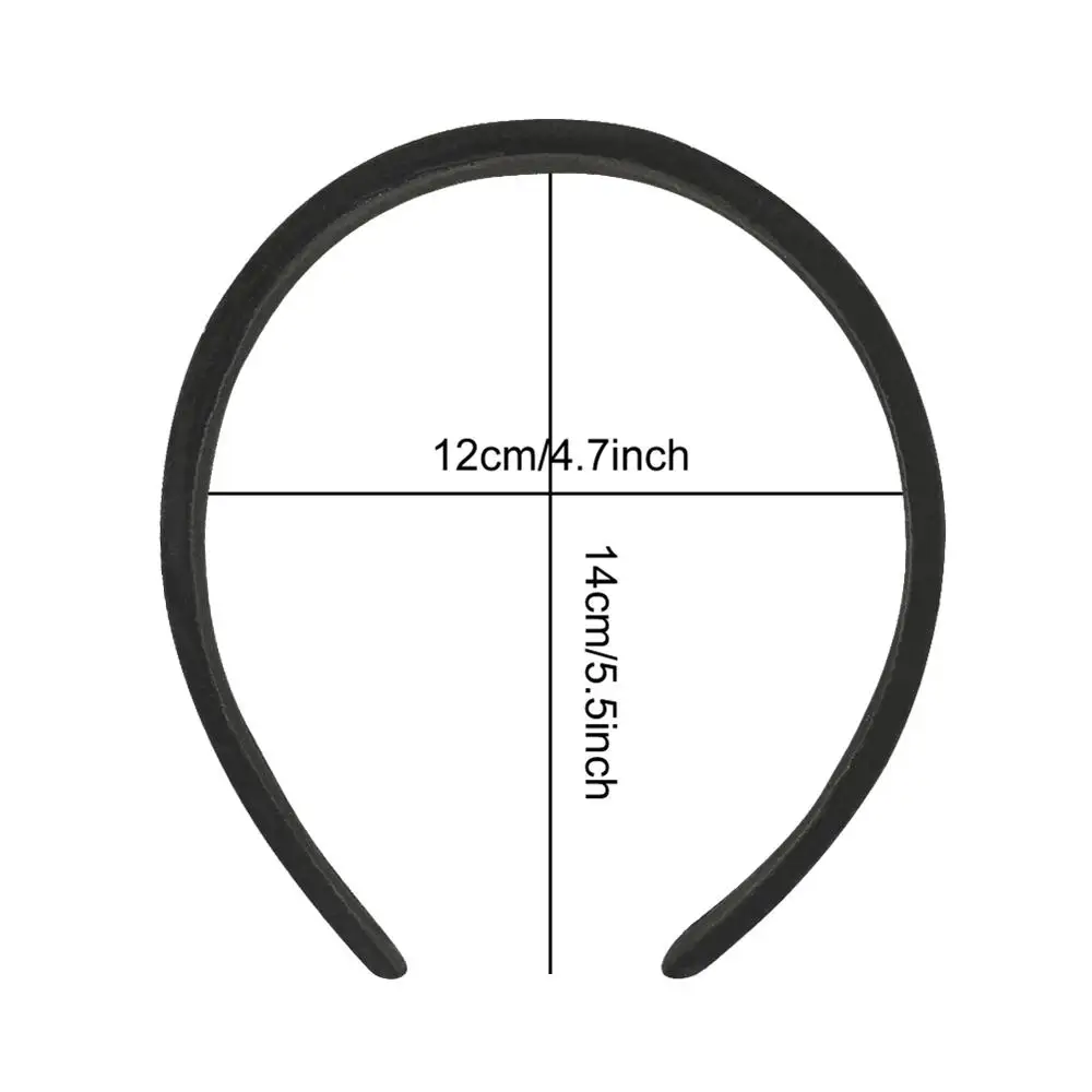 10 упаковок, женский простой черный бархатный тканевый покрытый 1 дюйм широкий толстый жесткий пластиковый обруч для волос Алиса, повязка на голову, держатель-застёжка