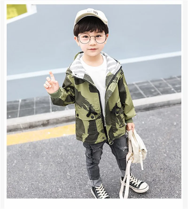 COOTELILI Hooded Kids Boys Jacket Windproof Outerwear & Coats Camouflage Baby Boys Coat Fashion Spring Children Clothing  (2)