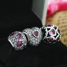 925 Sterling Silver Charm & Murano Glass Bead Sets with Charm Box Fit European Style Jewelry Bracelets and Necklaces-B126