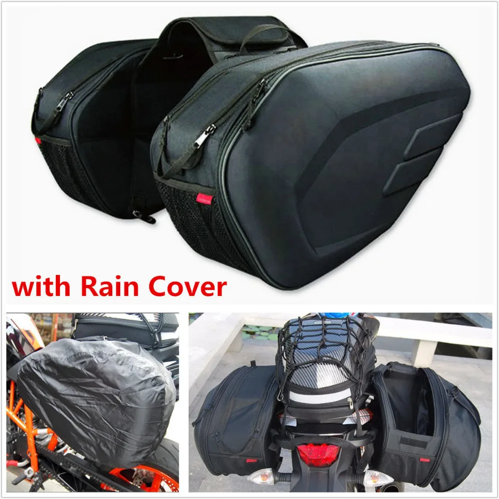 Universal fit Motorcycle komine Bags Luggage Saddle Bags with Rain