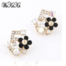 Модный Цветок номер пять серьги-гвоздики с кристаллами Стразы ювелирные изделия CC 5 серьги для женщин 925 шпильки безопасные серьги