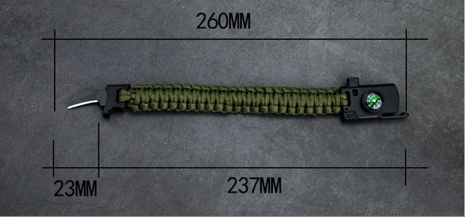 Открытый зонтик браслет с ножом мульти Кемпинг аварийный выживания Инструменты для мужчин и женщин плетеные Приключения спасательные веревки Браслеты Компас