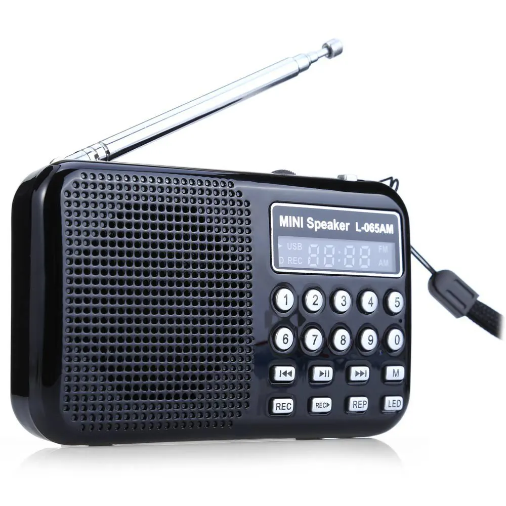 L 065 Portable Mini AM/FM Radio Three Colors USB 2.0 AUX Audio Input