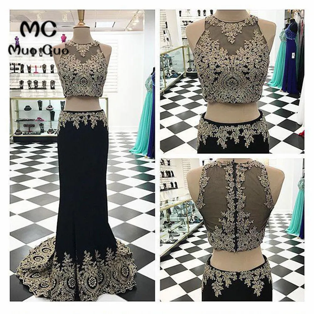 LONG TWO PIECES PROM DRESS MERMAID PROM DRESSES, 2017 FORMAL EVENING GOWN APPLIQUE PROM DRESS CHARMING EVENINGa GOWN