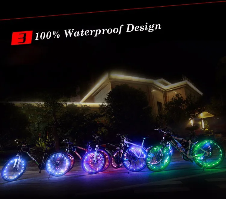 1 шт. 20 светодиодный подсветка для велосипедного колеса водонепроницаемые красочные велосипедные фонари велосипедная лампа спица велосипедного колеса Ночная безопасная лампа для езды