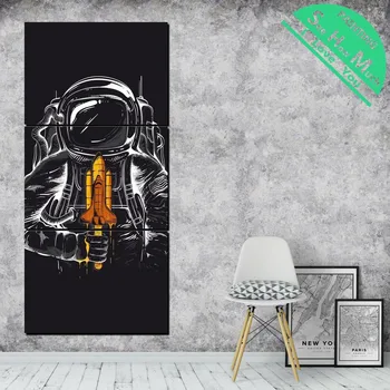 

3 Piece astronaut Modern Wall Painting Posters and Prints Picture Canvas Painting Framed Decorative Pictures for Living Room
