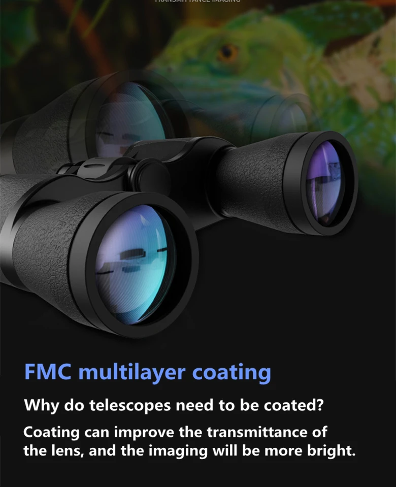 Noturna para a Caça de Acampamento Baigish Binóculos Poderoso Turismo Spyglass Alta Vezes Claramente Visão Telescópio Lll 20x50 hd 10 Telescópio e binóculos