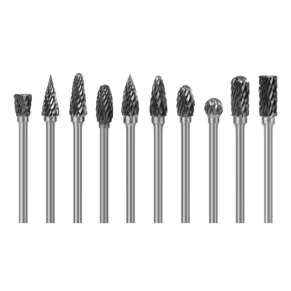 

10x 6mm Tungsten Steel Solid Carbide Burrs for Rotary Tools Engraving Bit BI226