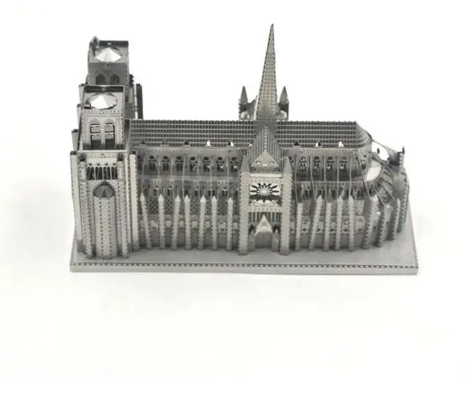 Горячего Металла DIY модель здания 3D пластиковые без головоломки Париж Нотр-дам