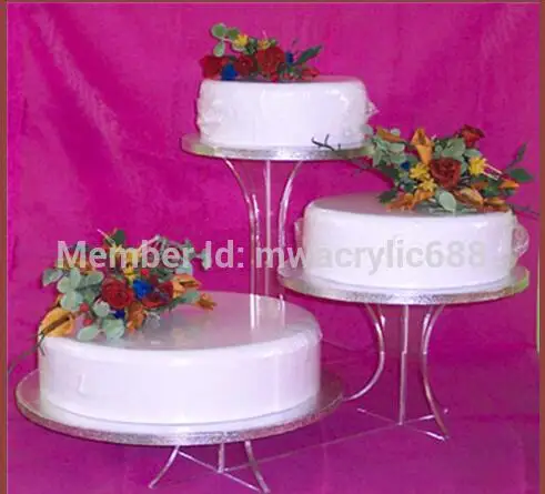 Image 3 Tier Acrylic Bracket Birthday Wedding Cake Stand  Pastry Serving Platter  Dessert   Party Serving Platter for Wedding Party