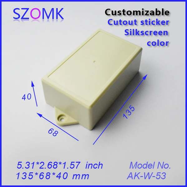

szomk electronics 2014 new plastic box (1 pcs) 135*68*40mm plastic wall mounting junction box project box for Diy housing box