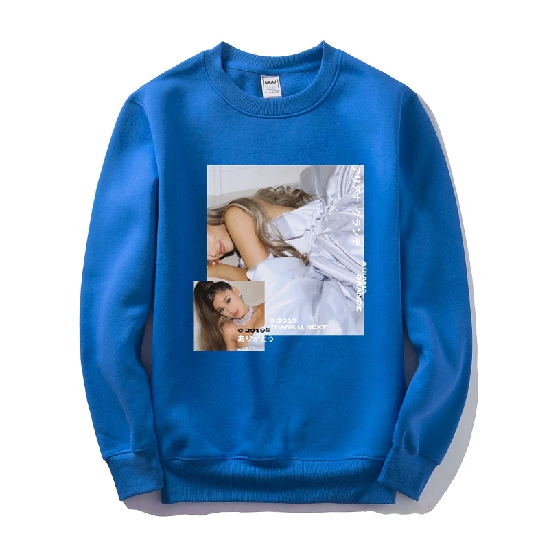Эксклюзивное Платье Thank U Next Мужская и Женская Повседневная Толстовка с капюшоном спортивный костюм куртка одежда с принтом Повседневная новая флисовая - Цвет: Blue