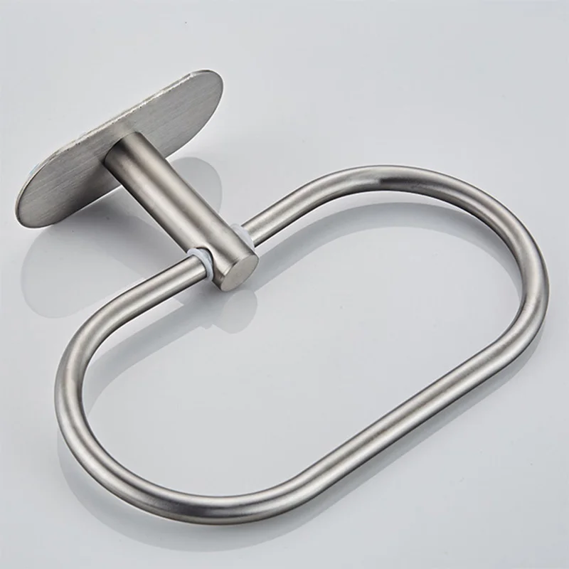 SmileMonkey Towel ring wall-mounted towel rack hanger 304 stainless steel bathroom accessories brushed towel rack
