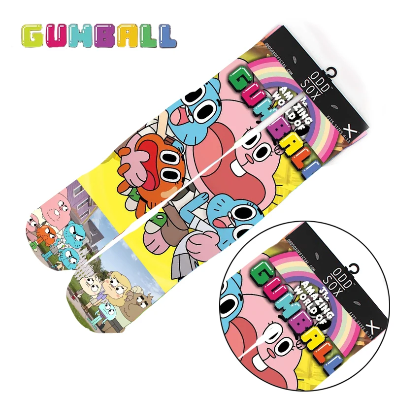 

4x16" The Amazing World of Gumball Darwin Richard Watterson Cotton Socks Colorful Stockings Tights Cosplay Costume Cartoon Gifts
