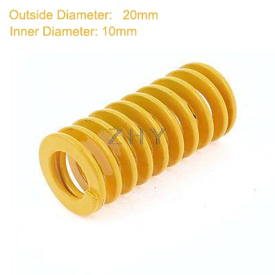 

TF 20mm OD 10mm ID 20mm 25mm 30mm 35mm 40mm 45mm Length Yellow Light Load 65Mn Metal Spiral Stamping Compression Mold Die Spring