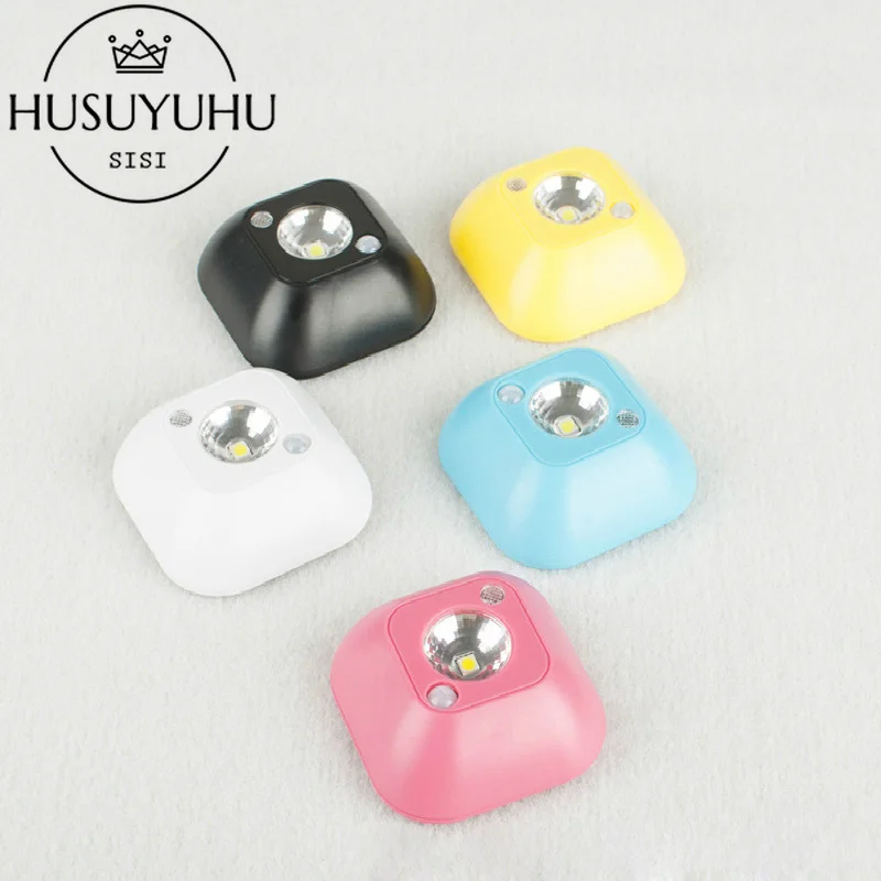 

5 Colors Mini LED Motion Activated Sensor Night Light Saving Wireless Sensor Battery Powered Lamp Cabinet Wardrobe Night Lamp