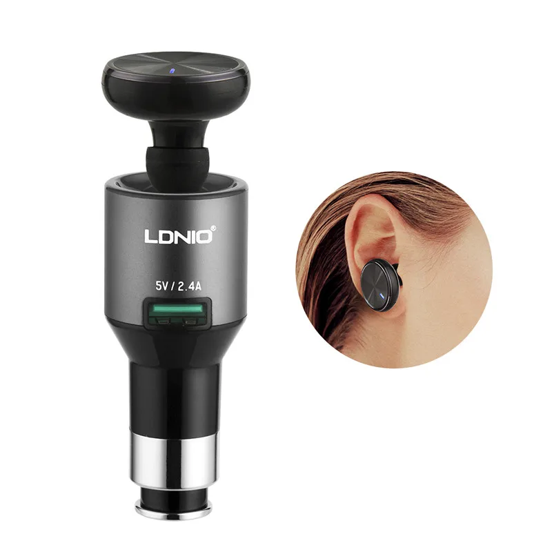 Оригинал LDNIO Беспроводной Bluetooth Hands Free Спорт гарнитура микрофон плеер с 2.4A быстрый