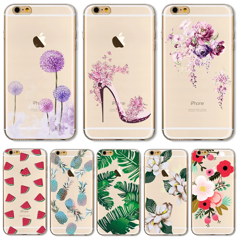 

Soft TPU Cover For Apple iPhone 6 6S 6Plus 7 7Plus Cases Phone Shell Pattern Warm Spring Silicon Pretty Butterfly Super