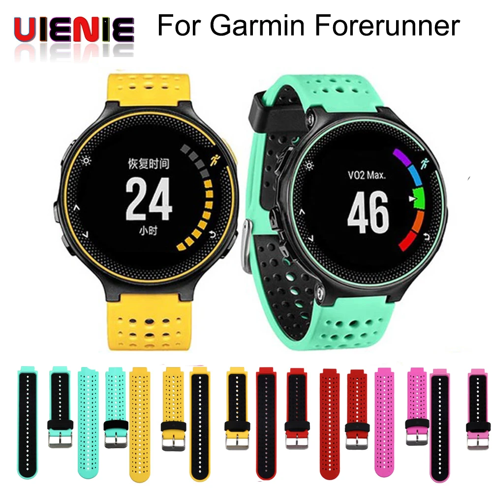 

Two colors 2in1 Watchband Soft Silicone Replacement Wrist Watch Band bracelet strap For Garmin Forerunner 220/230/235/620/630