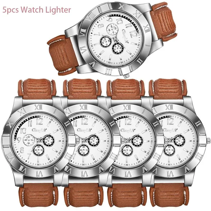 

5Pcs/lot Mens Watches Military Rechargeable USB Cigar Lighter Watches Men Flameless Windproof Electronic Cigarette Lighter 40