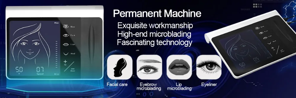 Máquina de Maquiagem Arte com 10 Permanente Caneta Sobrancelha Microblading Corpo Pces 1rl Cartucho Agulhas Forte Potência Alta Velocidade Beleza Ferramentas 4 High Quality Beleza e saúde
