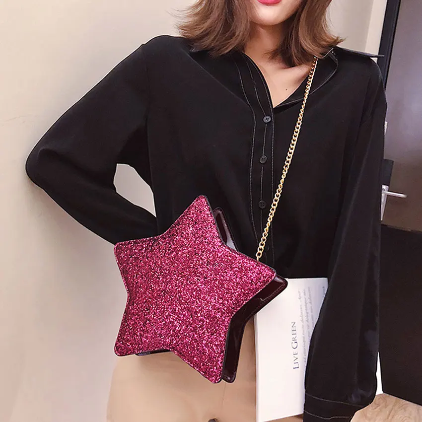 Paillettes Signora Di Messaggero Modo Black Cerimonia burgundy Frizione Bor Della blue gold Piccole Ljt Del Personalità Star Nuziale Spalla E Sera Donne Sacchetto Catena Borsa sliver qwOxAt