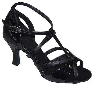Женская обувь на высоком каблуке; Цвет черный, серебристый, коричневый; 3 цвета; Женская Профессиональная танцевальная обувь для латинских танцев - Цвет: Black 8cm