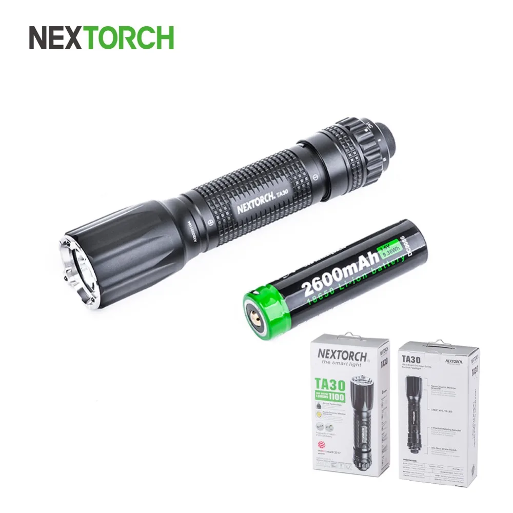 NEXTORCH 1100 Lumens LED Tactical Flashlight 18650 Battery Ultra Bright Rechargeable Waterproof Compact Handheld Torch # TA30 fenix uc30 960 lumens waterproof flashlight handheld led torch