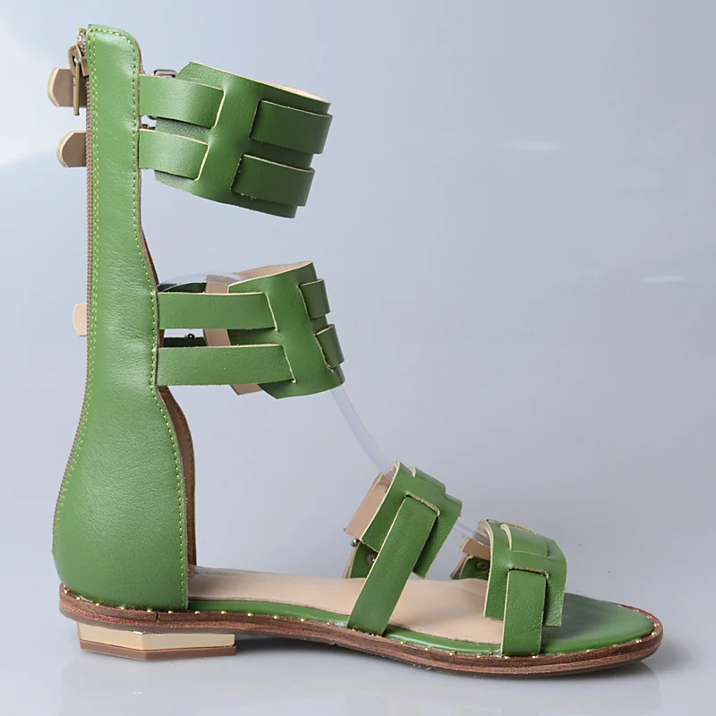 Prova Perfetto Летний Стиль узкая полоса женская обувь мода выдалбливают слово пряжка плоские сандалии женские ретро римские сандалии сапоги