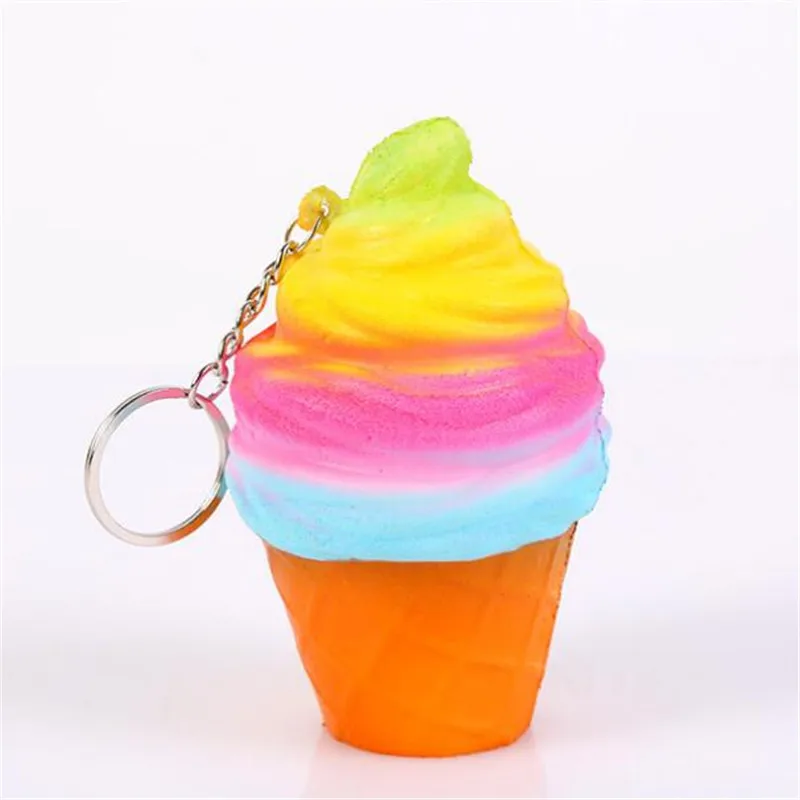 

UVR Mobile Phone Straps Anti-stress Squishy Slow Rising Slow Rebound Toy Rainbow Cream Cake Squishi PU Squishy Squeeze Squishes#