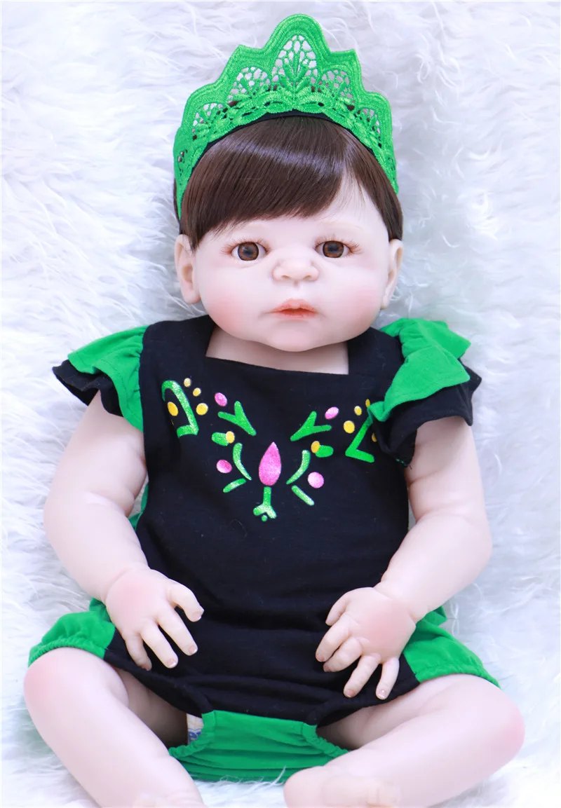 55 см полный Средства ухода за кожей Slicone Reborn Baby Doll Игрушечные лошадки Симпатичные поддельные Новорожденные девушка куклы Bebe подарок для