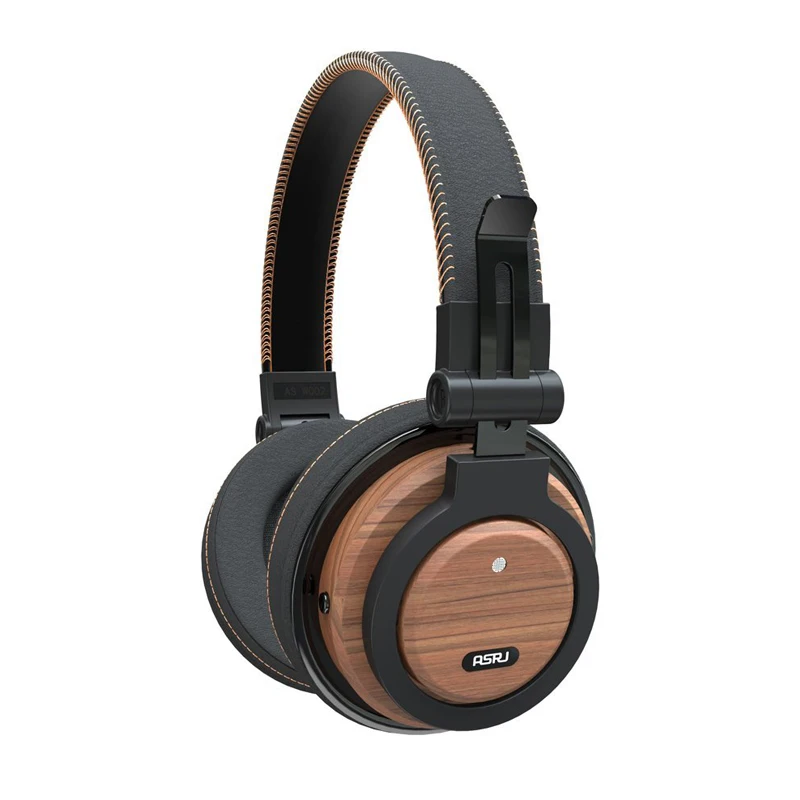 

Headphones ASRJ WT-01 Detachable Cable Eco Friendly Over Ear Foldable Wireless Genuine Wood Mic Headphone Bluetooth V4.1 Headset