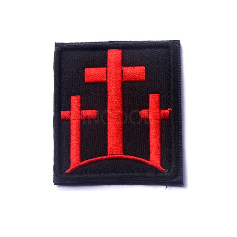 

Embroidery Patch Three Crosses Morale Patch Christian Tactical Emblem Badges Appliques Decorative Hook&LoopEmbroidered Patches