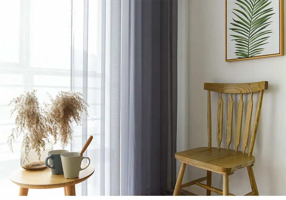 Modern Solid White Tulle Curtains for Living Room Bedroom Window Sheer Voile Blinds Curtain for Kitchen Home Decor Light Shading