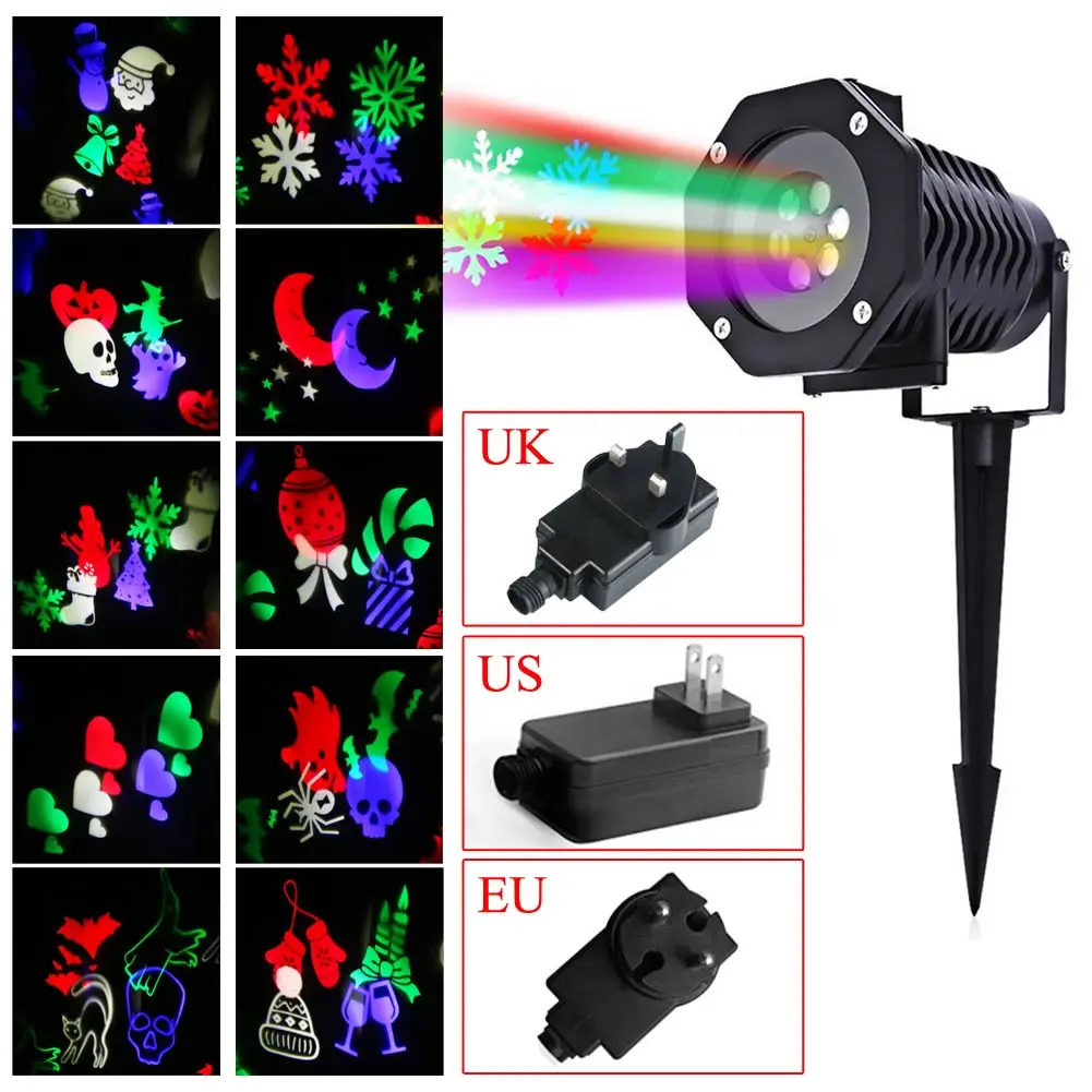 Outdoor Waterproof Christmas Party Decoration LED Projector Lamp Auto Rotating Landscape Light