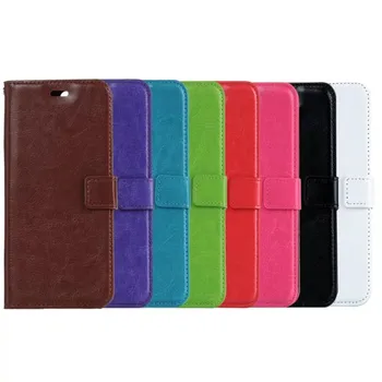 

50pcs/lot New Crazy horse grain wallet PU Leather case cover For Huawei honor 9 card holder