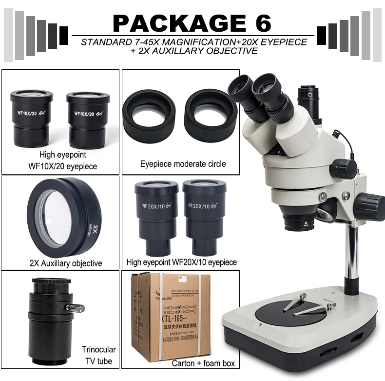 

Phenix Super Widefield 7X-180X Trinocular Microscope Stereo Zoom Power Magnification Use for Soldering Electronic Repairing