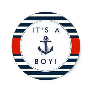 3.8m Nautical Anchor Baby Shower Stickers It