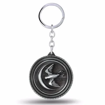 

10pcs/lot Shield Round Coin 5.5CM Metal Pendant Key Chain House Stark Family Crests Key Chain Souvenir HSIC10960